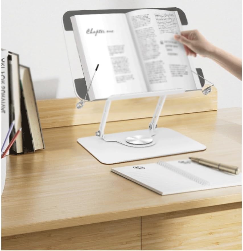360 Degree Rotating Reading Stand Desktop Carbon Steel Adjustable Student Tablet Notebook