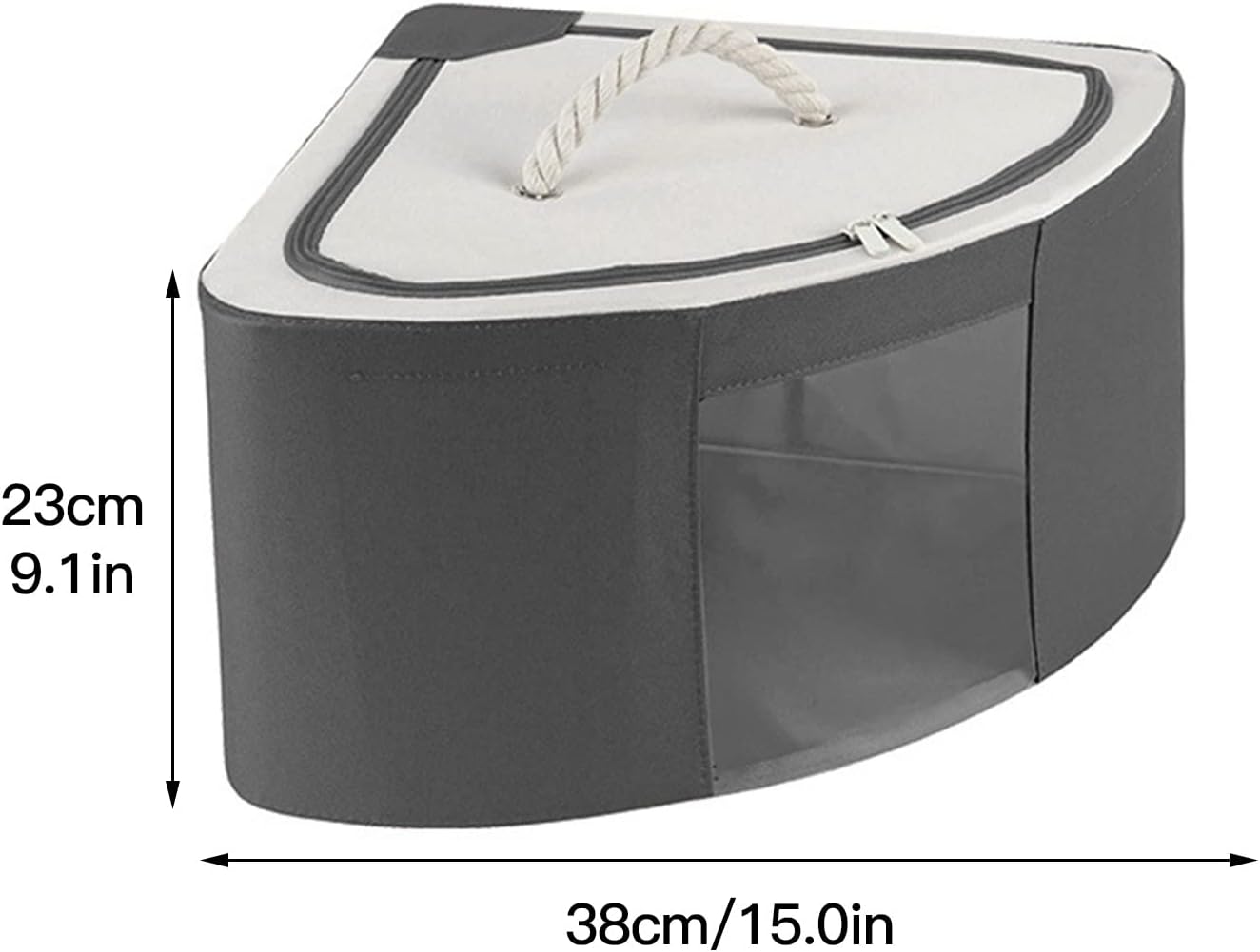 Foldable Storage Bins Cubes Boxes with Lid, Triangle Corner Collapsible Fabric Storage Box Navy