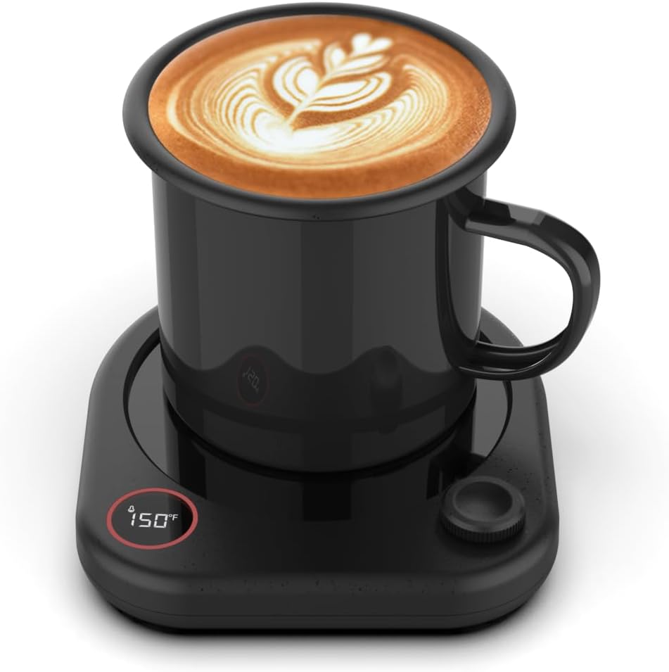 Coffee Mug Warmer Set, Heated Coffee Cup for Desk with Auto Shut Off, Smart Electric Heater for Tea Milk Beverages Candle with Adjustable Temperature Display