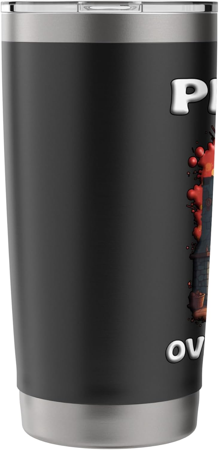PEACE OVER PEOPLE Reading at the Fireplace Home Alone Free Stainless Steel Insulated Tumbler