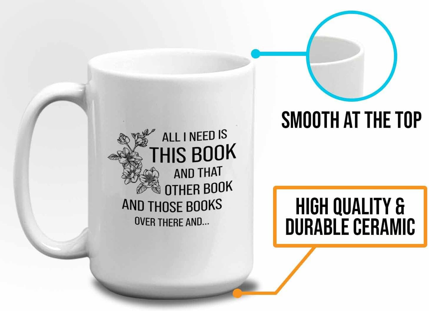 Bubble Hugs Book lovers Coffee Mug 15oz White - I Need This Book - Author Writer Library Editor Introvert Lovers Cat Chill Relax Bookworm Reading