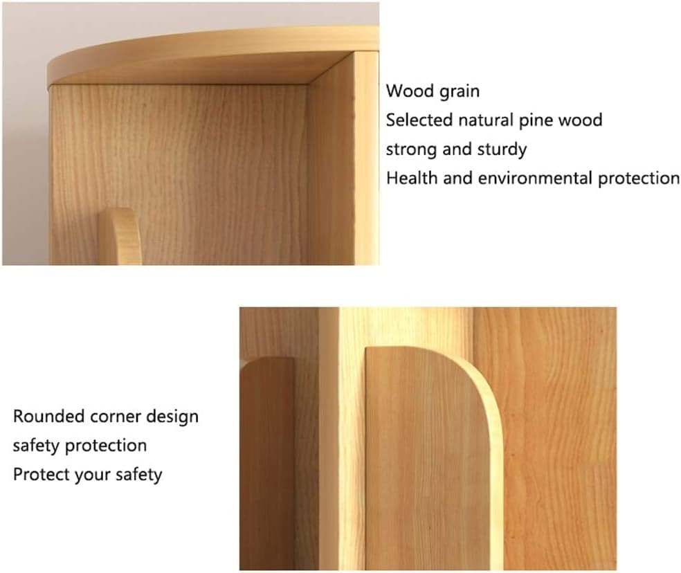 Bookshelf Bookcase Bookshelves Book Case Solid Wood Rotating Bookshelf for Living Room, Study Room 360 Degree Storage Round Bookcase Corner Frame Book Shelf Book Shelves