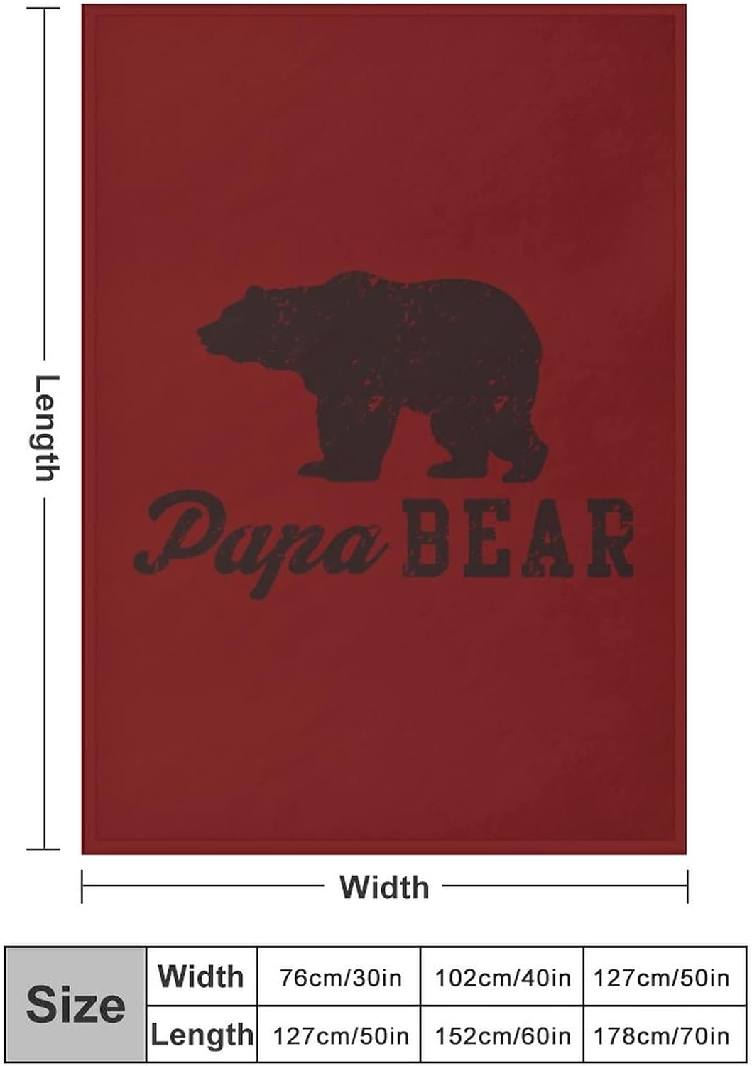 Papa Bear Throw Blanket Flannel Soft Couch Blankets Home Office Camping Car Decor 50"x70"