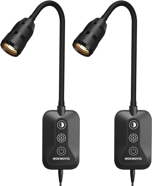 Wall Mounted Reading Light for Bed, Headboard Light with 360° Flexible Arm, Hand Wave Sensor, Focused 60° Beam, 5 Color Temperatures, Stepless Dimming, Memory Function, USB-C Output, Black 2 Pack