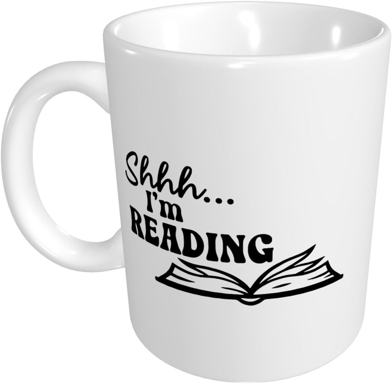 I'M Reading Book Lover Mug 11 oz Ceramic Coffee Cup Funny Mugs for Office and Home (White)