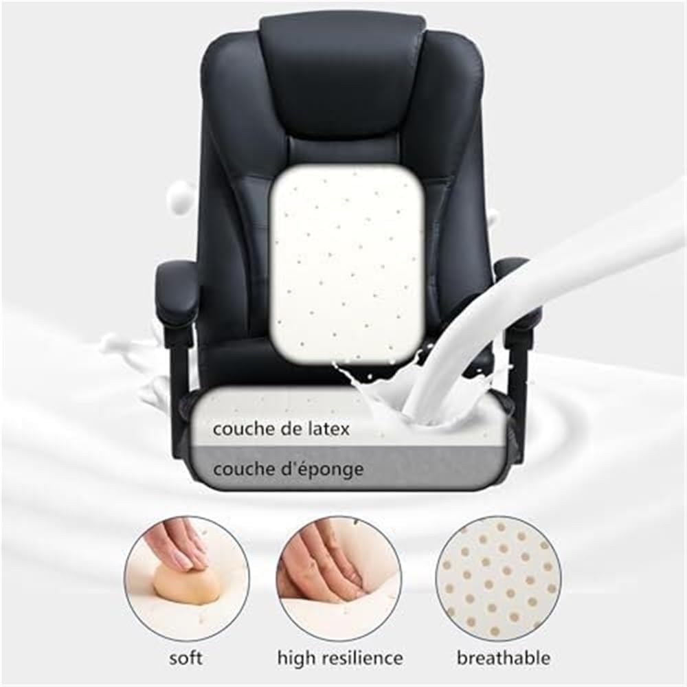 Home Office Ergonomic Chair with Adjustable Height and Tilt Function PU Leather Computer Desk Chair Commercial Grade Swivel Task Chair for Living Room Workspace Reading Room(Pink)