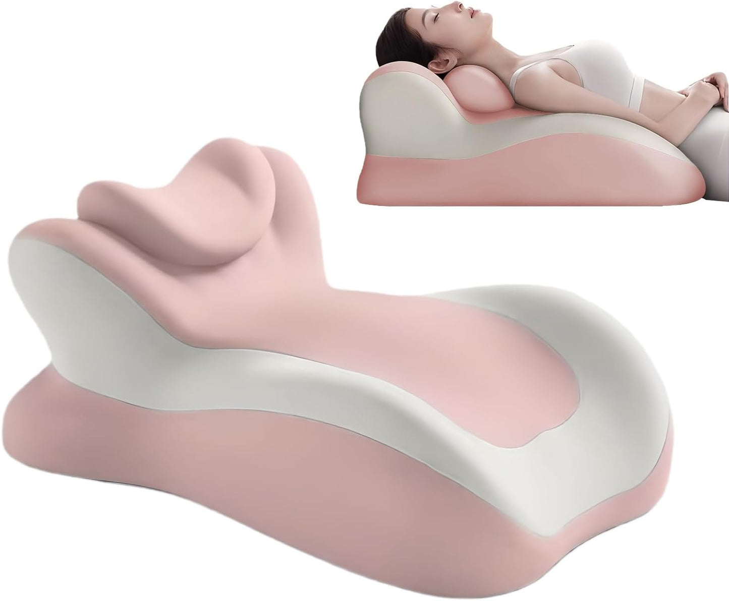 Bed Reading Pillow, Memory Foam Ergonomic Multi-Functional Cushion, Intimate Couples Pillow for Reading, Sitting, Sleeping, TV, Chair, Couch, Floor, Desk, Lounge, Travel, Yoga