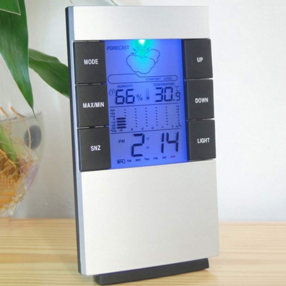 Multifunctional High Precision Indoor Digital Thermometer Hygrometer Alarm Clock Calendar