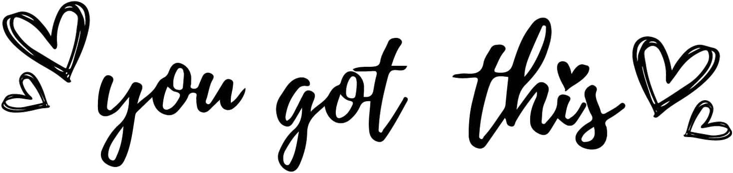PLIGREAT You Got This Quotes Wall Stickers, Peel and Stick Wall Decals, Removable Vinyl Art Letters Walls Sticker for Bedroom Living Room Home Office Decorations Indoor Window Art Decor
