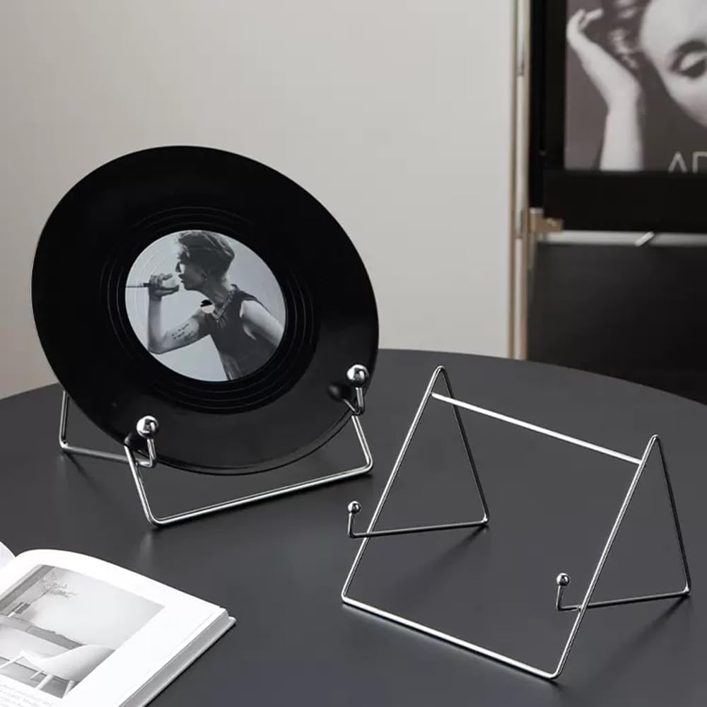 gugululu Sunset Wall Clock Holder, Multifunctional Metal Reading Stand, Record Magazine Display Holder, Small Book Rest for Kitchen Countertops (Silver)