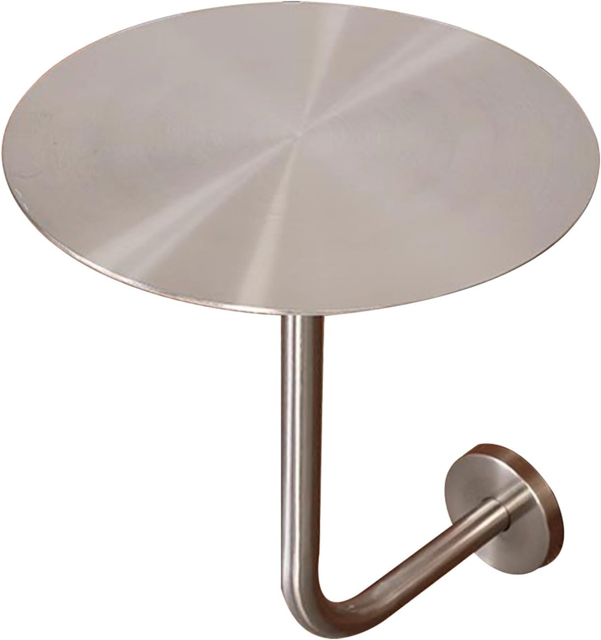 Mid-Century Modern Stainless Steel Round Cocktail Table - 50x50cm Accent Table with L-Shape Base for Bars, Cafes, Bistros - Stylish Snack & Leisure Table