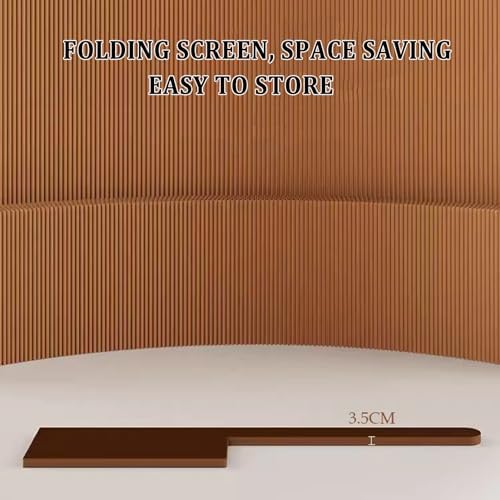 Room Dividers Panels,Panel Screens Indoor Screen Partition with Storage Shelves,Folding Room Divider,Office Partition Paper Panel Privacy Screen,Sturdy,Brown,400~500X35X240Cm