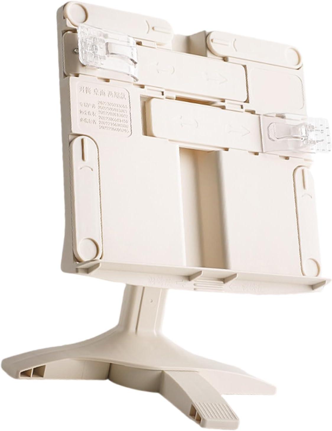 Folding Book Stand for Reading Textbook Book Holder with Page Clip for Textbooks Music Scores Angles Height Adjustable