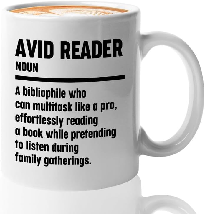 Book Lover Coffee Mug 11oz White - Effortlessly Reading - Book Lover Gifts For Women Book Club Book Lovers Gifts Bookworm Book Reader Gifts