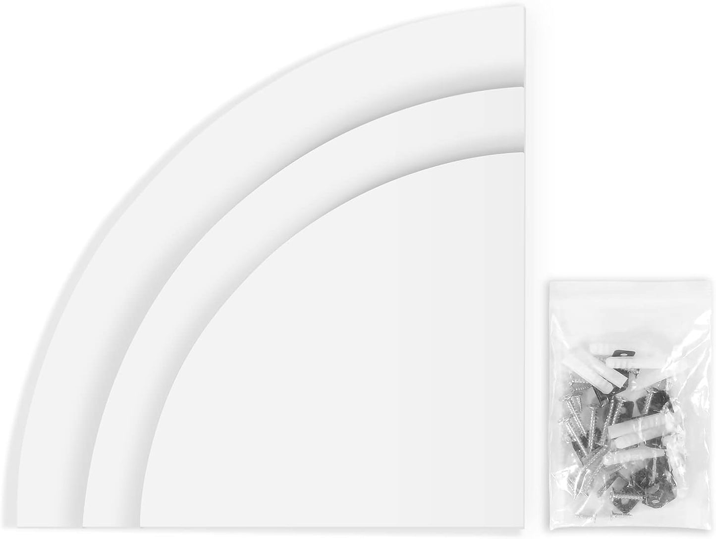 Hapivida Corner Shelf, White PVC Floating Wall Shelf Set of 3 with Angled Fit for Home Storage, Wall Mounted Display Rack for Living Room, Bathroom, Bedroom
