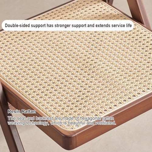 Leather Upholstered Chair,Mid Century Vintage Rattan Chair Adjustable Back Stackable Comfy Rattan Seat Ideal for Bedroom Living Room Reading Room Dining Area Wood Frame