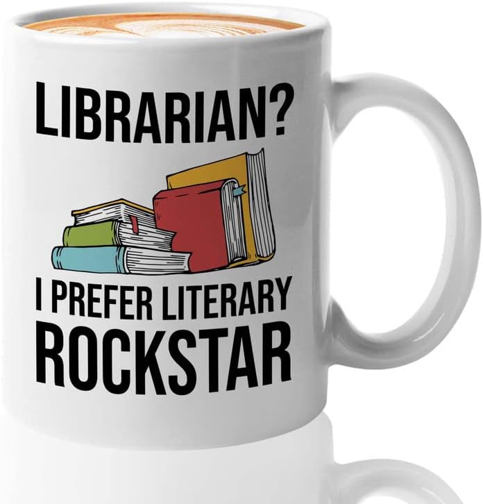 Book Lover Coffee Mug 11oz White - literary rockstar - Gifts for Book Club Readers Book Nerd Librarians Book Worm Bookish