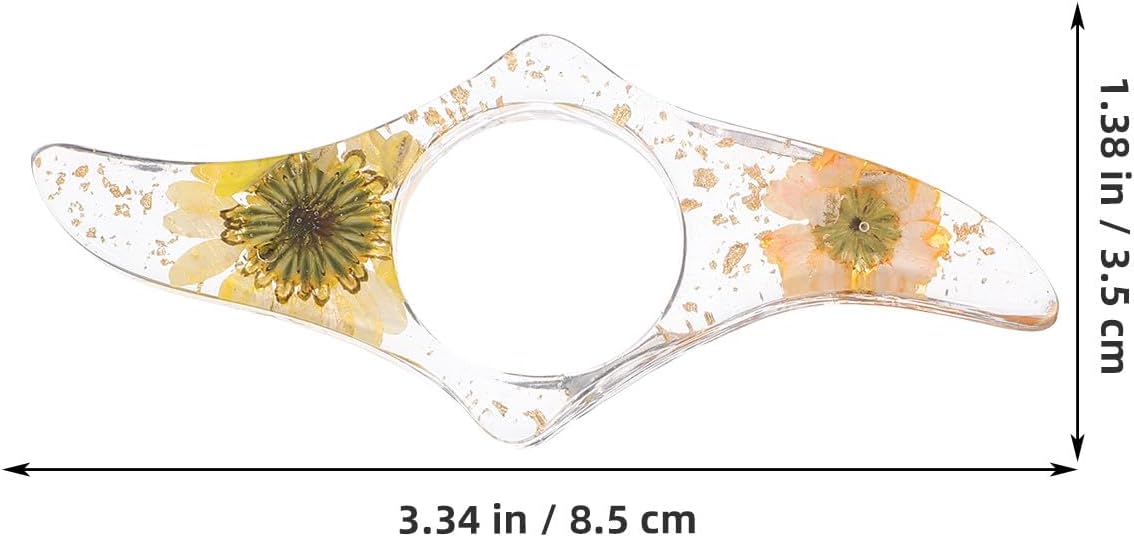 Multi-Function Thumb Page Holder Book Opener with Resin Flower Design, Yellow Orange Color, Reading Accessories for Hands-Free Book Support and Page Pressing