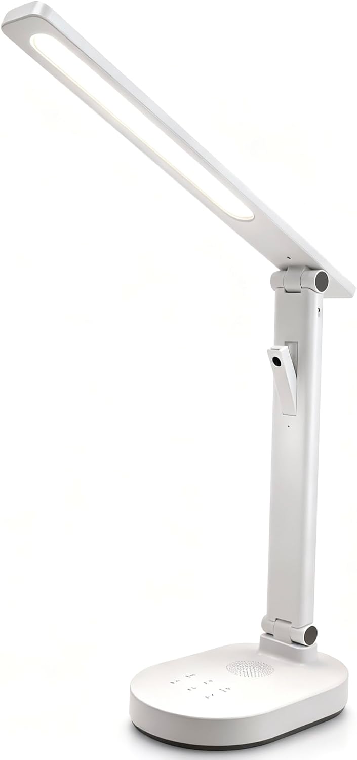 Smart Desk Lamp for Kids with 1080P Security Camera, 2-Way Audio, Desk Lamps for Home Office with Stable Base and 5 Lighting Modes, Table Lamp for Study with security camera for Work, Reading