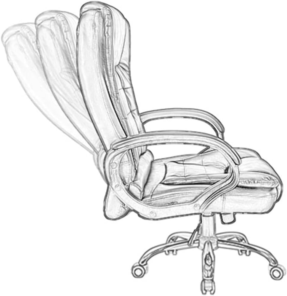 Genuine Leather High Back Executive Reclining Office Chairs with Adjustable Armrests Universal Wheels Ergonomic Chair for Meeting Room Lunch Break Reading