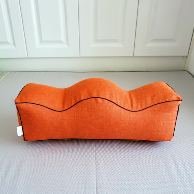 Ergonomic Leg Pillow with Wave Design – Adjustable Lumbar & Foot Support Cushion for Pregnancy, Back Pain Relief, and Sofa/Bed Use – Removable Cover, Breathable Bamboo Linen Fabric