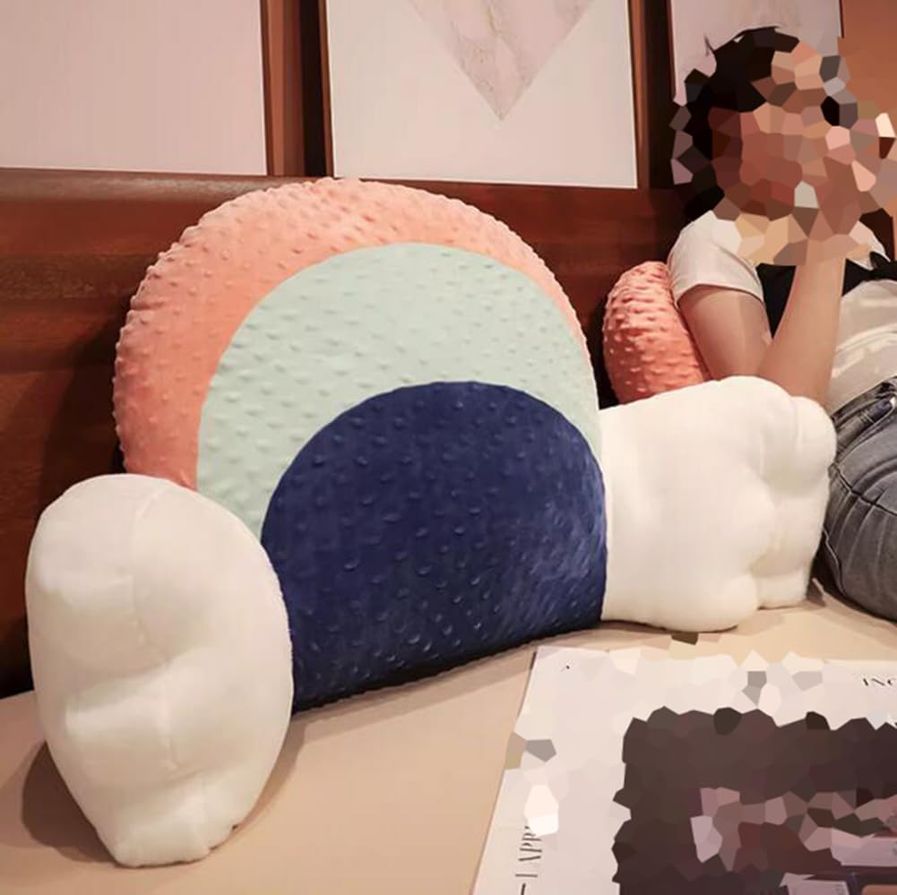 Tingting's Dream Lovely Bed Backrest Pillow Office Chair Lumbar Back Cushion Sofa Bed Rest Reading Pillow Soft Home Chair Waist Pillow (Rainbow, 50×65CM/19.7"×25.59")