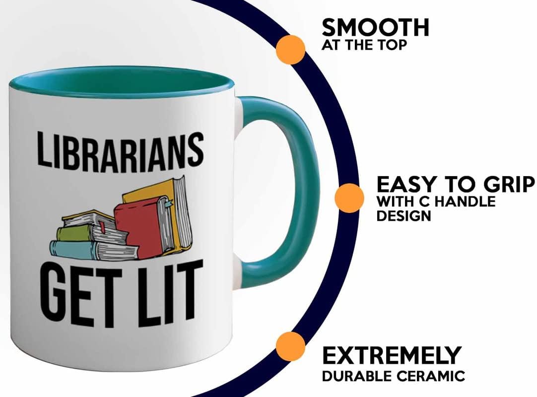 Book Lover 2Tone Green Mug 11oz - Librarians get lit - Gifts for Book Club Readers Book Nerd Librarians Book Worm Bookish