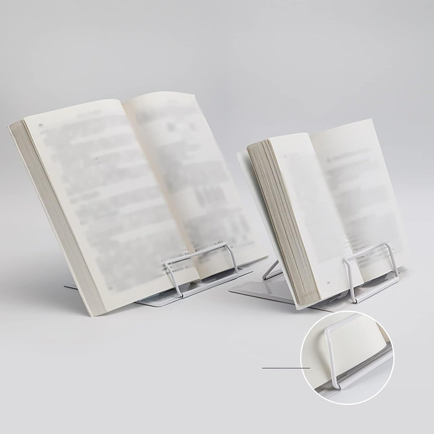 Book Stand Desktop Book Stands for Reading Metal Book Holder Foldable Desk Rest Bookstand with 6 Adjustable Angles for Textbook Tablet Recipe (Size : Small) ()