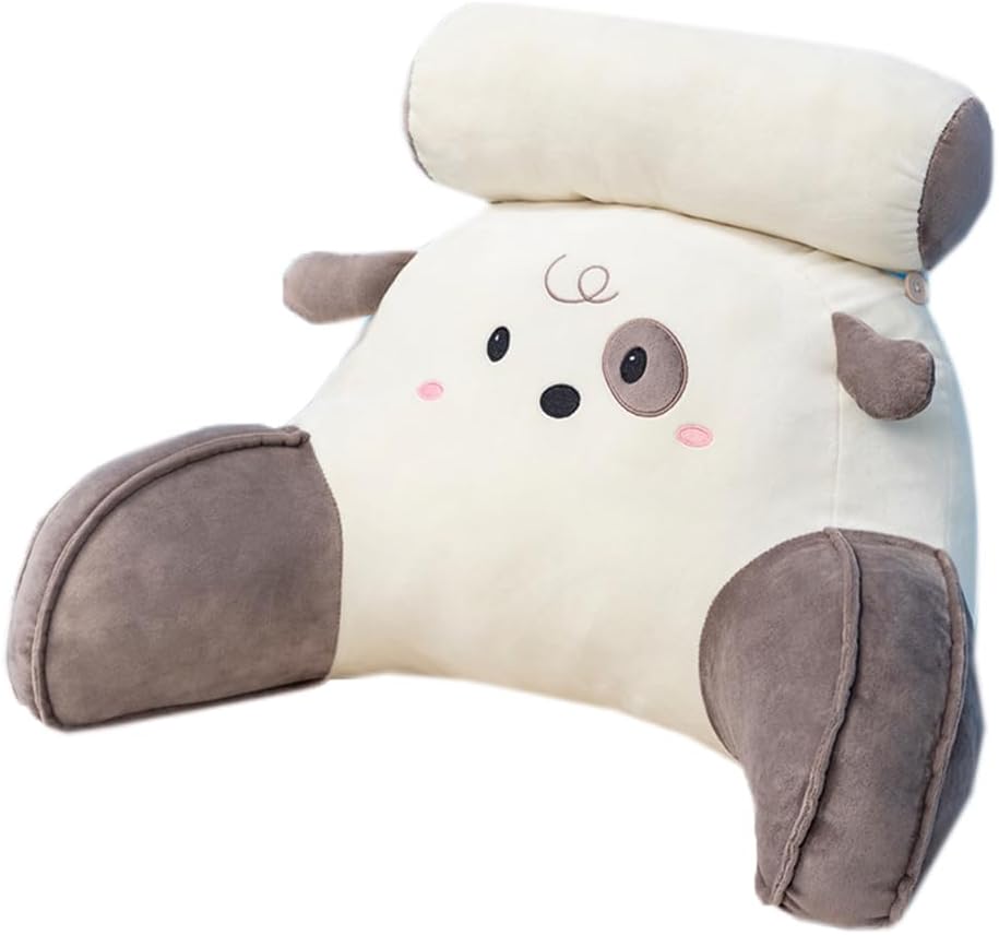 Tingting's Dream Washable Bed Rest Reading Pillow Office Sedentary Lumbar Back Cushion Soft Game Chairs Lumbar Pillow Sofa Waist Pillow (White, 60×40CM/23.6"×15.7")