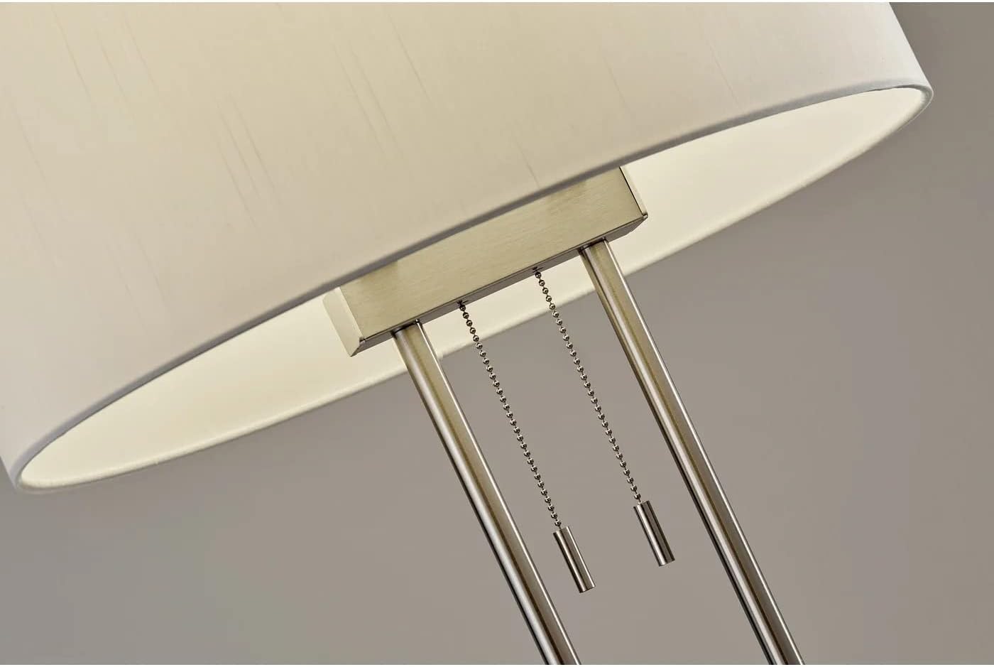 Adesso 4015-22 Duet 27" Table Lamp, Satin Steel, Smart Outlet Compatible