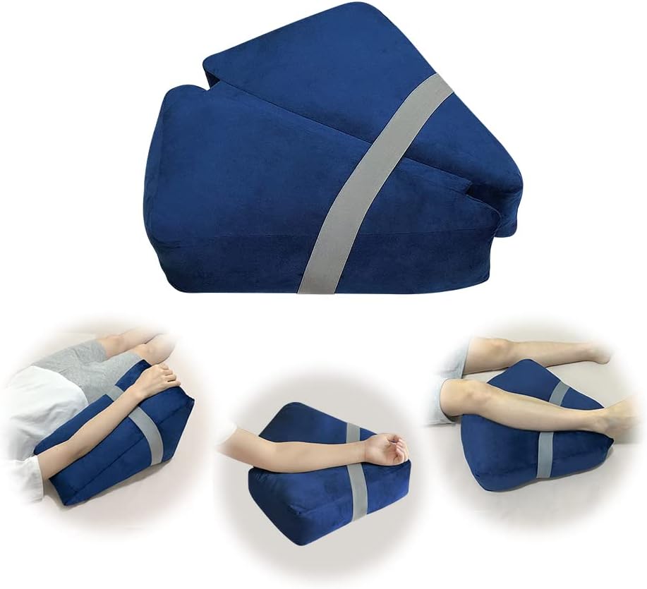 Zelen Arm Rest Pillow for Bed Arm Elevation Pillow Elbow Post Surgery Wrist Leg Elevating Arm Support Pillow Hand Elevation Arm Tunnel for Side Sleepers Sleeping Arm Wedge Leg Resting Pillow (Blue)