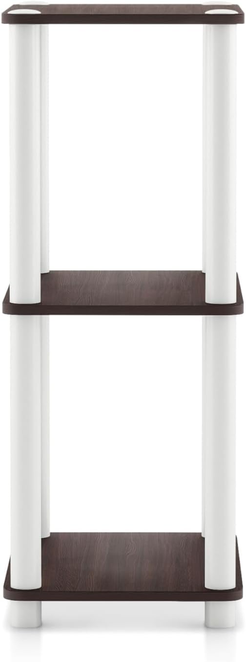 Homes: Inside + Out Apexa Modern 3-Tier Narrow Shelving Units, Collectibles Display Shelves, Easy Assembly Standing Shelf, Home Storage Organizer for Living Room, Bedroom, Office, Espresso