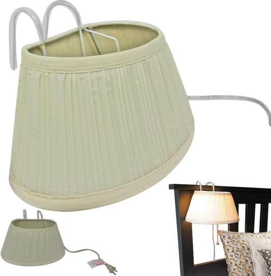 Evelots Bed Headboard Reading Lamp Book Light (2Pack) Soft Fabric Shade-Easy ON/OFF Pull Cord