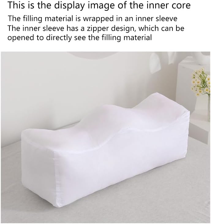 Ergonomic Leg Pillow with Wave Design – Adjustable Lumbar & Foot Support Cushion for Pregnancy, Back Pain Relief, and Sofa/Bed Use – Removable Cover, Breathable Bamboo Linen Fabric