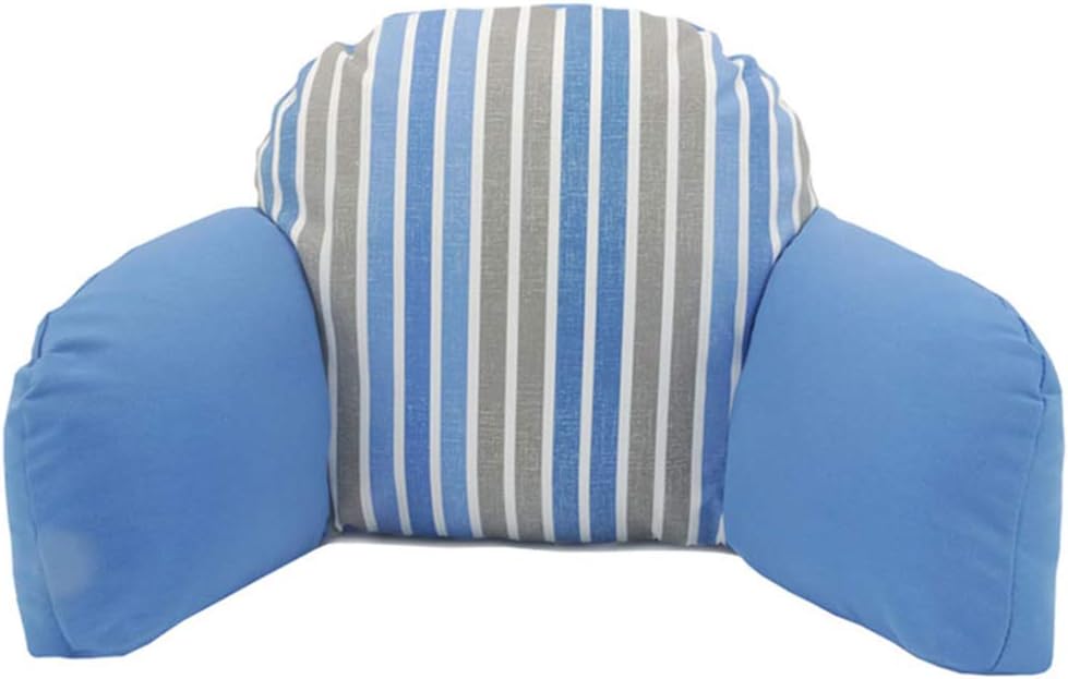 Backrest Pillow with Arms for Reading in Bed Perfect Support Reading Relaxing Watching TV 2 Sizes Optional (Colour: Blue Size: 60x12x32cm) (Blue 66x16x36cm)