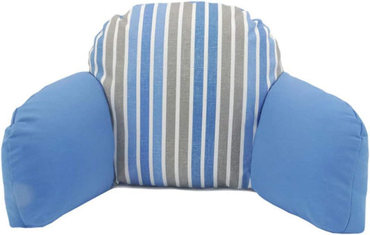 Backrest Pillow with Arms for Reading in Bed Perfect Support Reading Relaxing Watching TV 2 Sizes Optional (Colour: Blue Size: 60x12x32cm) (Blue 66x16x36cm)