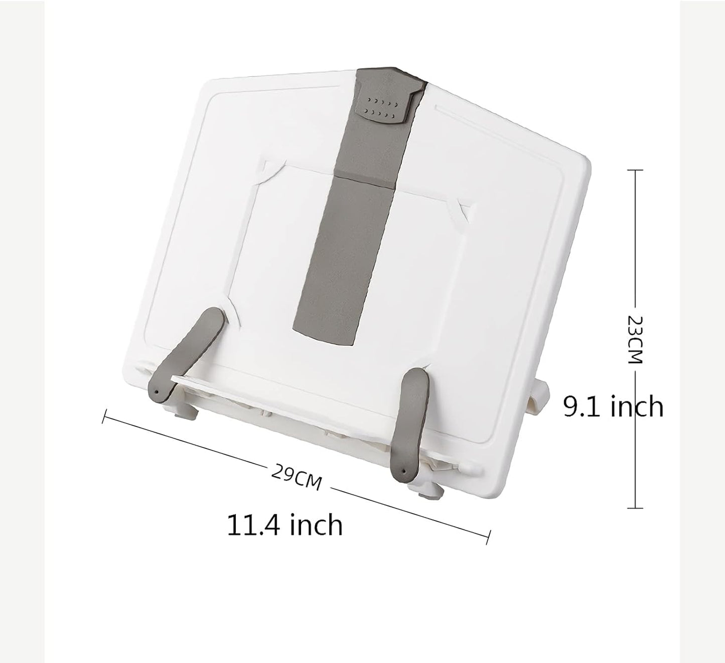 Book Stands and Holders for Reading Book Stand Adjustable Reading Holder Portable Cookbook Tablet Textbook Document Bookstand for Kitchen Library Office 11 x 9 inch for Kitchen and Office (White )