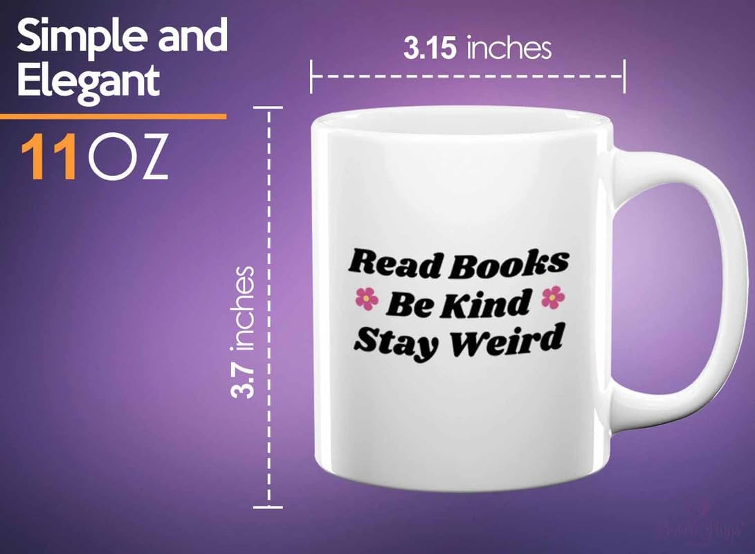 Reading Coffee Mug 11oz White - Read Books - Reader Gift Bookworm Owl Lover Cat Lover Book Lover Novelist Librarian Writer