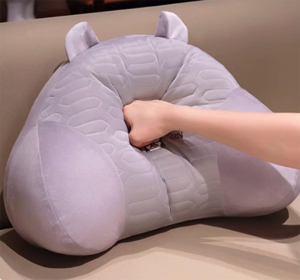 Tingting's Dream Ice Silk Latex Lumbar Support Pillow Office Chairs Waist Pillow Soft Bed Rest Reading Pillow Gaming Chair Back Cushion (Gray, 50×35CM/19.7"×13.8")