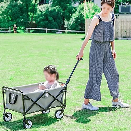Portable Camping Cart,Outdoor Folding Utility Wagon Outdoor Garden Trolley Folding Pull Cart Beach Wagon with Handle Family Utility Truck for All Terrain Load Capacity 100 Kg
