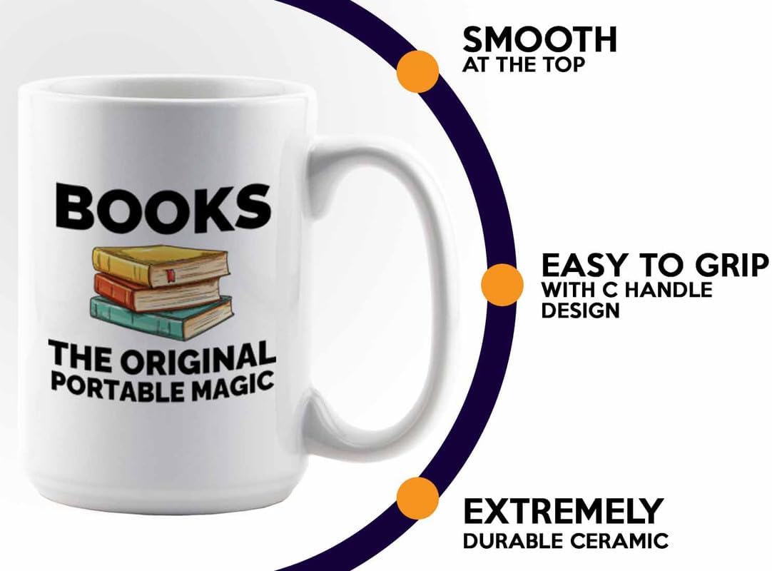 Book Lover Coffee Mug 15oz White - The original - Gift For Poets Bookish People Bibliophile Librarian Book Club Reader