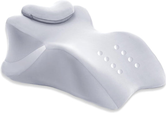 Memory Foam Ergonomic Wedge Pillow - 27° Lift Support Cushion for Sleeping, Reading & Prone Positions Multi-Functional Rest Pillow for Neck, Waist & Back Pain Relief with Washable Cover- Light Grey