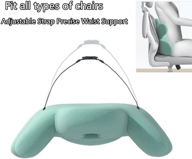 Lumbar Support Pillow for Office Chair, Back Pillow Lumbar Support for Car, Chair, Sofa - Improve Lower Back Pain Relief & Sitting Posture, Memory Foam Back Cushion for Long Sitting (Pink)