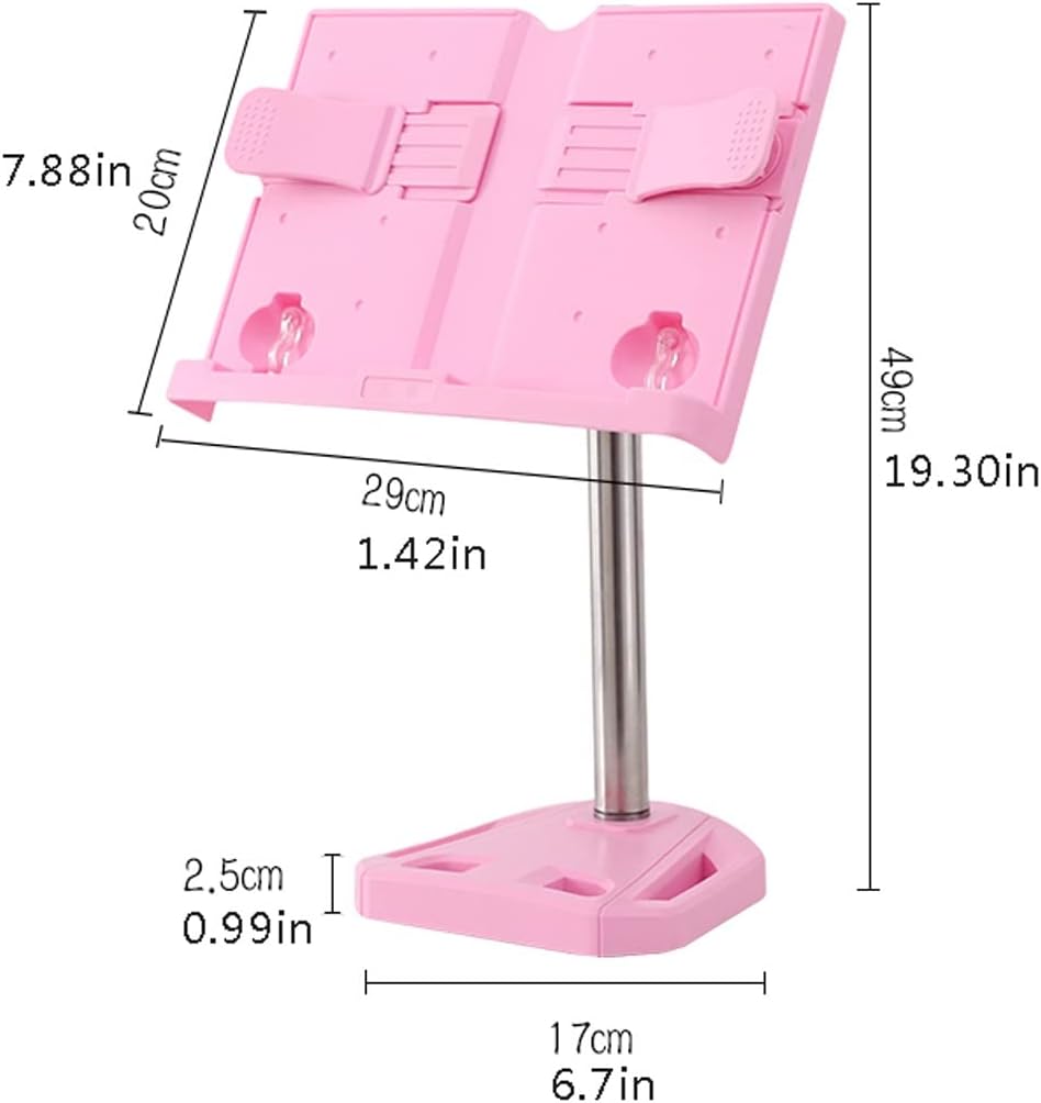 Book Stands and Holders for Reading Book Stand Flexible Folding Document Holder Adjustable Reading Height and Angle for Hard Covers, Paperbacks for Kitchen and Office
