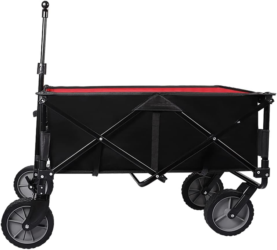 Foldiutility Wagon Cart,Foldioutdoor Utility Wagon Withiversal Wheels,Adjustable Push-Pull Handle,Can Bear 100Kg,for Campigrocery Sports Shopping