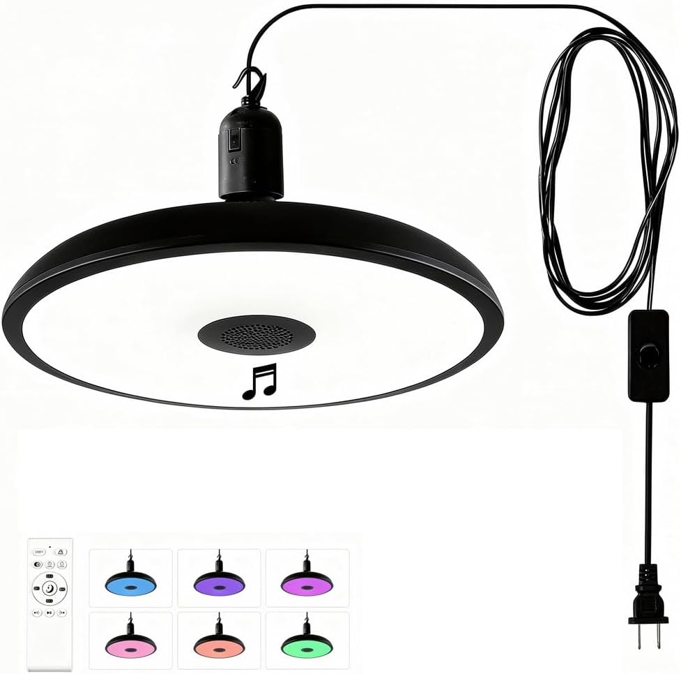 HOREVO Plug in Pendant Light Hanging Lamp Fixture for Kitchen Island 18W Farmhouse Adjustable Pendant Lighting with Color Change for Kitchen, Bar, Dining Room, Bedroom, Living Room, Entryway, Garage