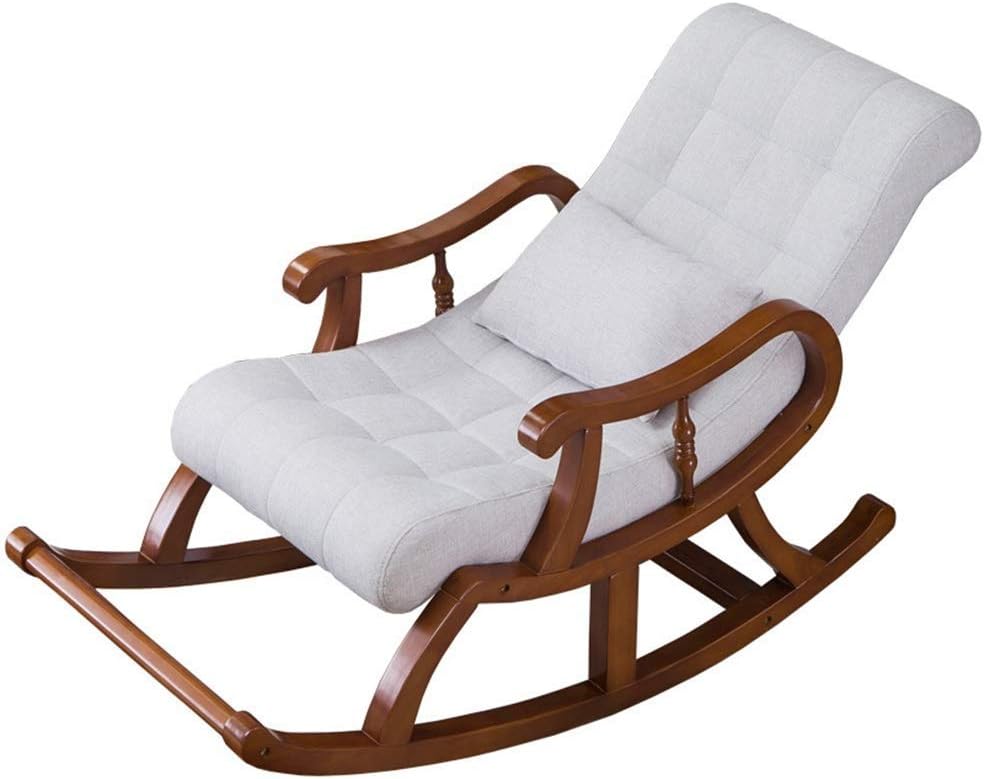 LSLYTQ Rocking Chair Reclining Chair Folding Rocking Chair Home Nap Cool Chair Adult Lunch Break Easy Chair Lounge Chair