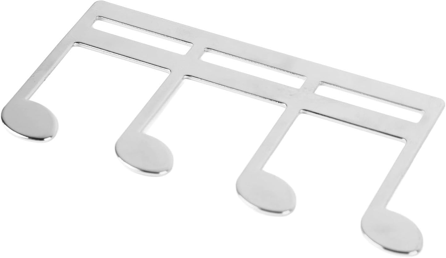 Sheet Music Clip Metal Note Pattern Delicate Music Book Clip Page Holder for Piano Guitar Music Lovers Metal Structure Lightweight Compact Design (Silver)