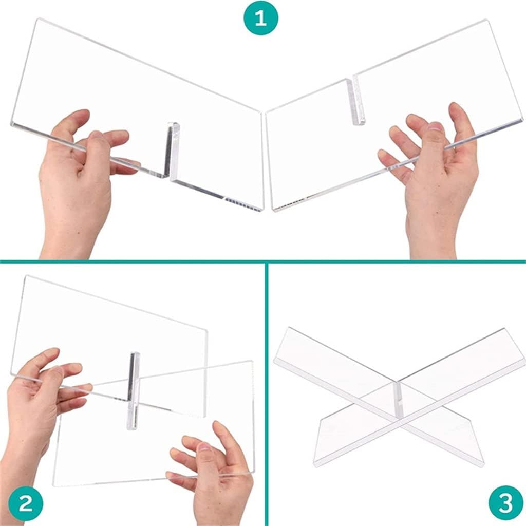 Acrylic Book Holder X-Shaped Display Stand Cookbook Recipe Magazines Storybook Reading Books(D)