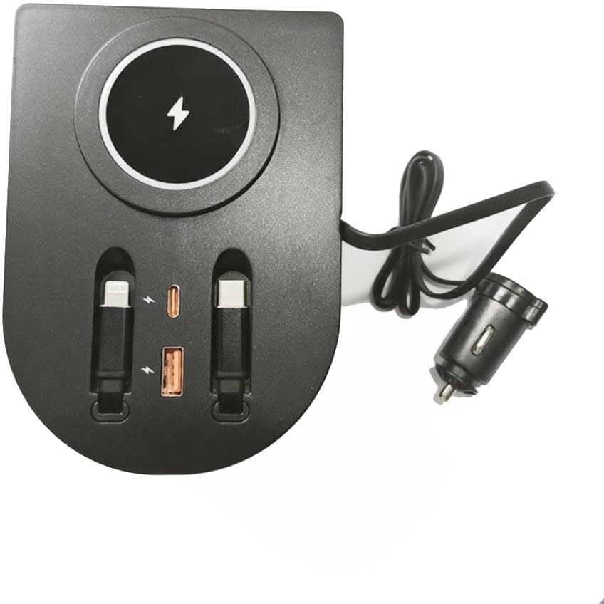 USB Hub Car Wireless Charger Mount for 2021 2022 2023 2024 2025 Toyota Sienna accessories, Mobile phone charger，45W Fast Charging Center Console Dash (Model B)